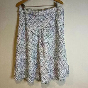 Ladies Fall/Winter Midi knit Skirt Colorful Plaid Lined knit Worthington Y2K 14